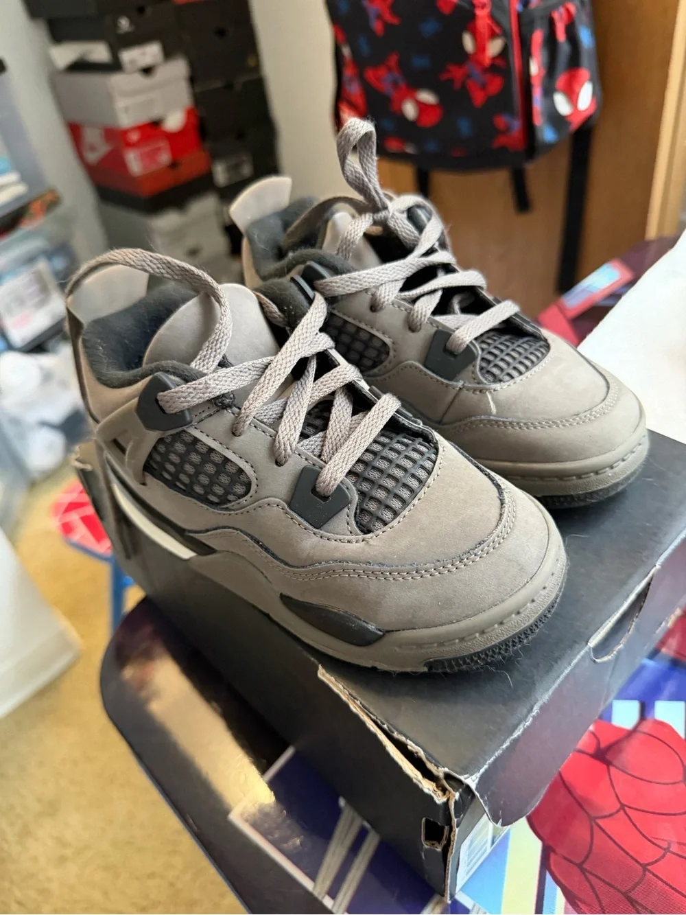 Kids Neutral Gray Athletic Sneakers